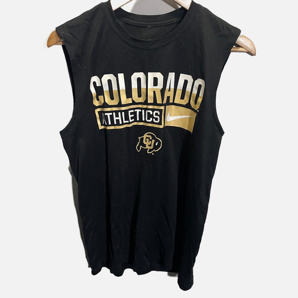 Nike Colorado Buffaloes Athletics Dri-FIT Muscle Tee Black Mens Small CU Buffalo